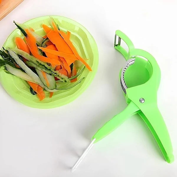 2 in 1 Vegetable and Fruit Multi Cutter, Peeler, Slicer Easy Slicing Sharp Stainless Steel 5 Blade Multifunctional Kitchen Tool