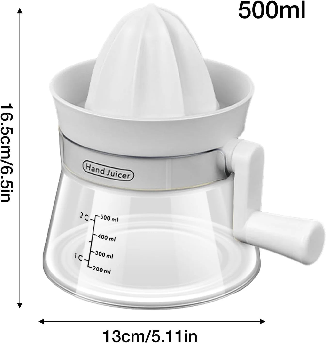 500ML Manual Orange Squeezer – Hand Press Lemon & Lime Juicer with Measurement Scale
