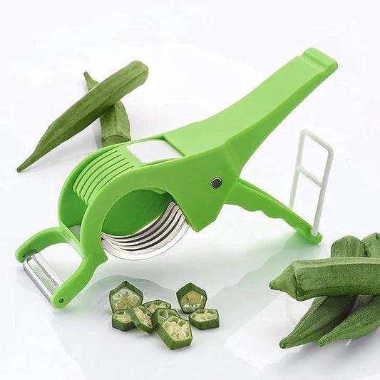 2 in 1 Vegetable and Fruit Multi Cutter, Peeler, Slicer Easy Slicing Sharp Stainless Steel 5 Blade Multifunctional Kitchen Tool