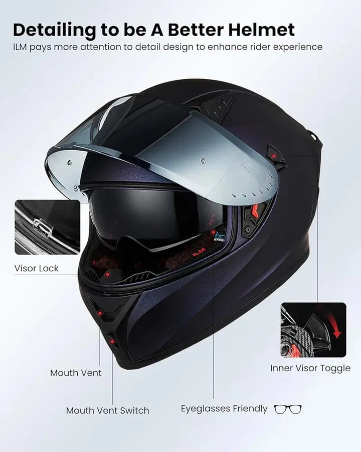ILM Motorcycle Helmet Full Face Casco DOT Model. ⭐⭐⭐⭐⭐ (4.8/5)