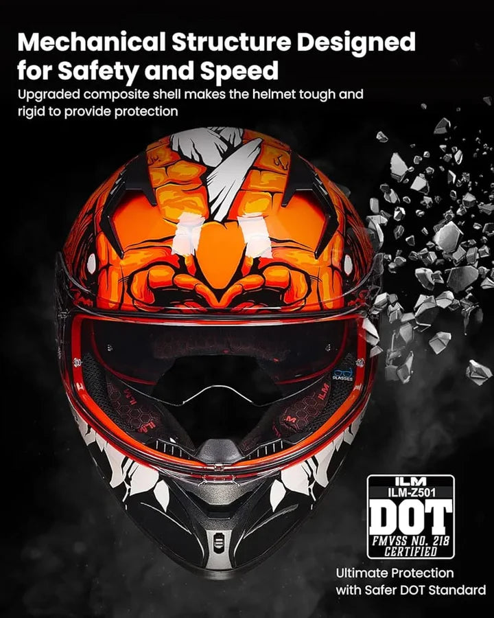 ILM Motorcycle Helmet Full Face Casco DOT Model. ⭐⭐⭐⭐⭐ (4.8/5)