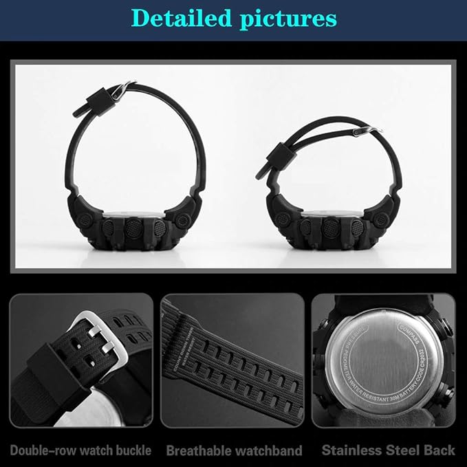 Shocknshop Digital Sports Multi Functional Black Dial Watch for Mens Boys -315RED