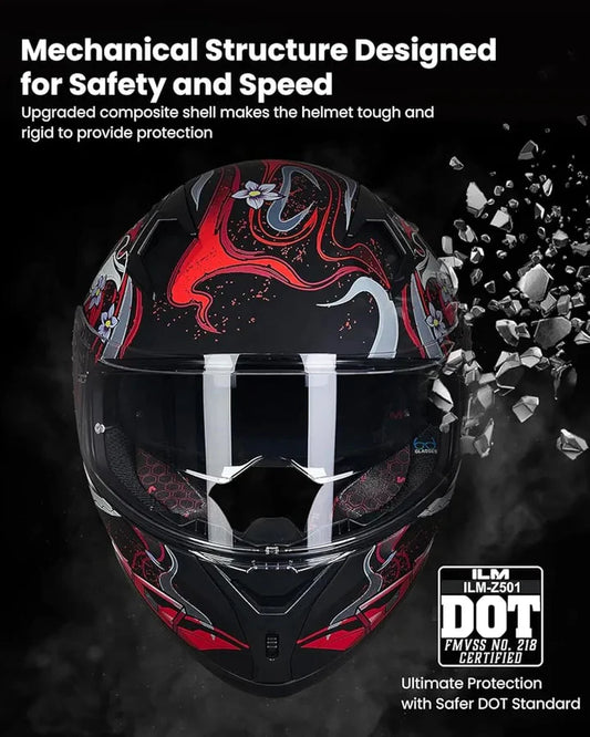 ILM Motorcycle Helmet Full Face Casco DOT Model. ⭐⭐⭐⭐⭐ (4.8/5)