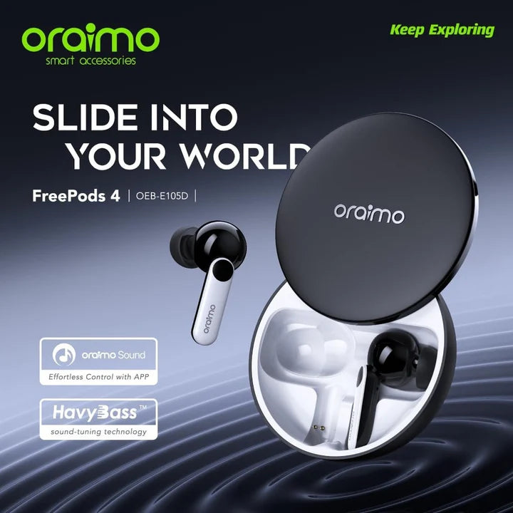 Oraimo OEB-E105D FreePods 4 ANC True Wireless Earbuds. ⭐⭐⭐⭐⭐(4.9/5)