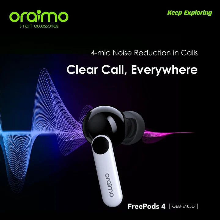 Oraimo OEB-E105D FreePods 4 ANC True Wireless Earbuds. ⭐⭐⭐⭐⭐(4.9/5)
