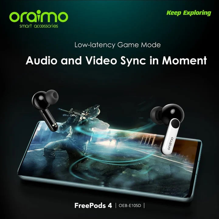 Oraimo OEB-E105D FreePods 4 ANC True Wireless Earbuds. ⭐⭐⭐⭐⭐(4.9/5)