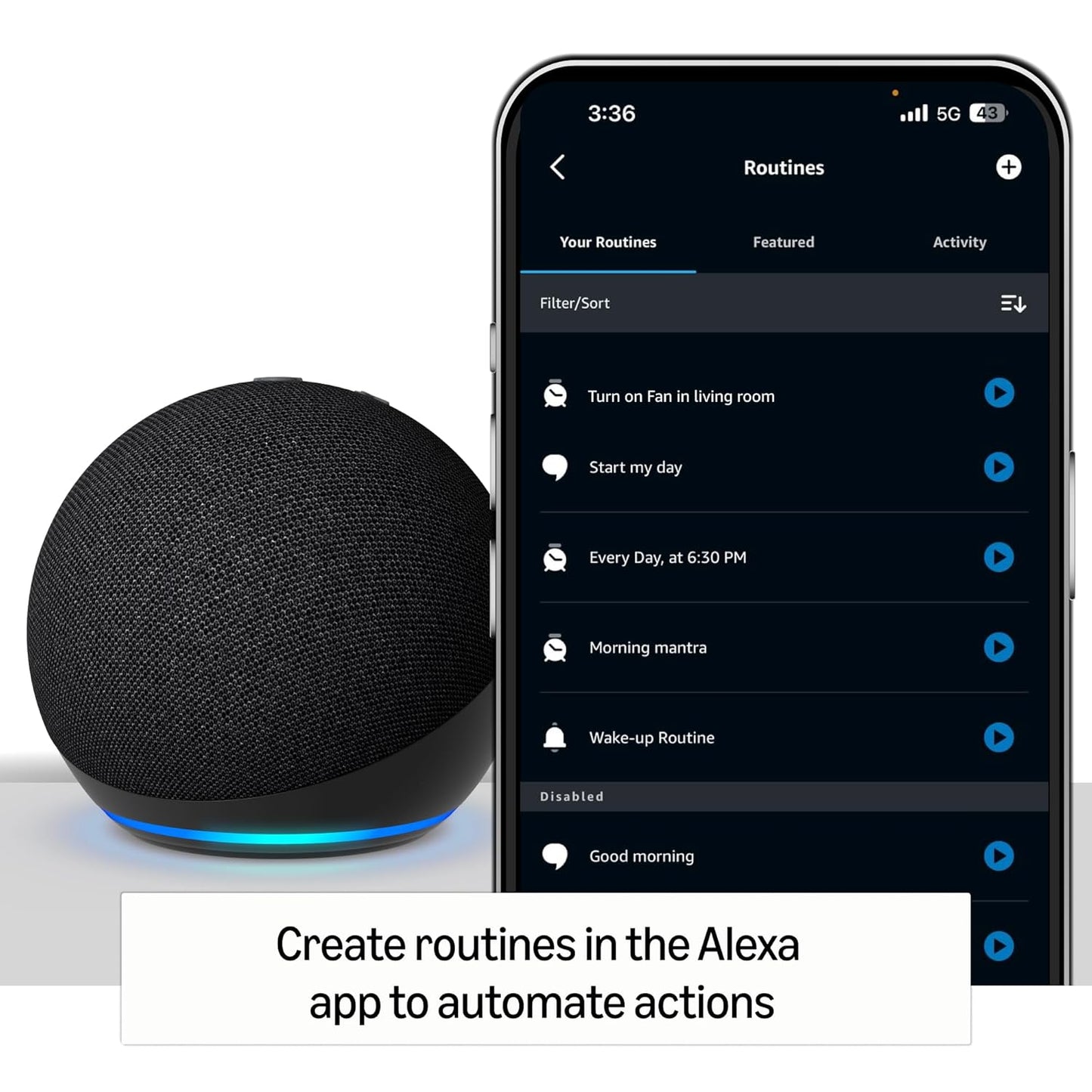 Amazon Echo Dot (5th Gen) | Smart speaker with Bigger sound, Motion Detection, Temperature Sensor, Alexa and Bluetooth| Blue