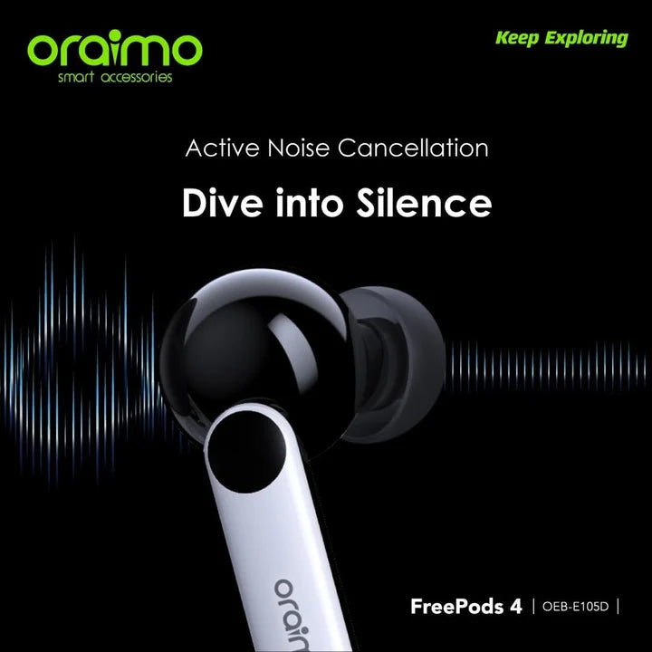 Oraimo OEB-E105D FreePods 4 ANC True Wireless Earbuds. ⭐⭐⭐⭐⭐(4.9/5)