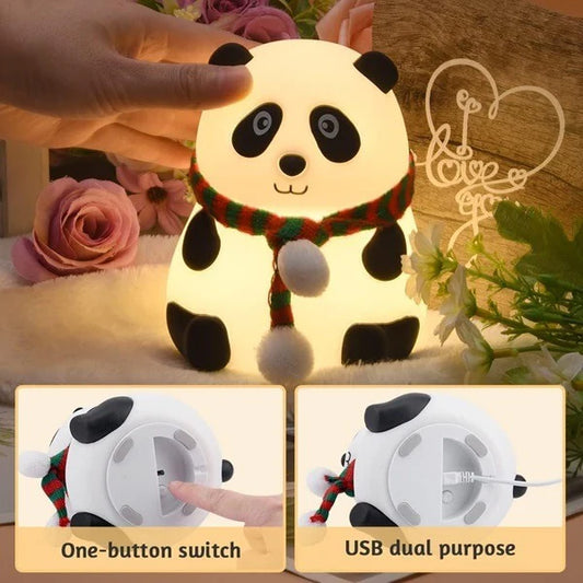Rechargeable Panda Silicone Night Light – 7-Color Changing Cute LED Lamp, Kids Room Decor & Gift for Toddlers, Children, Teens (Pack of 1)